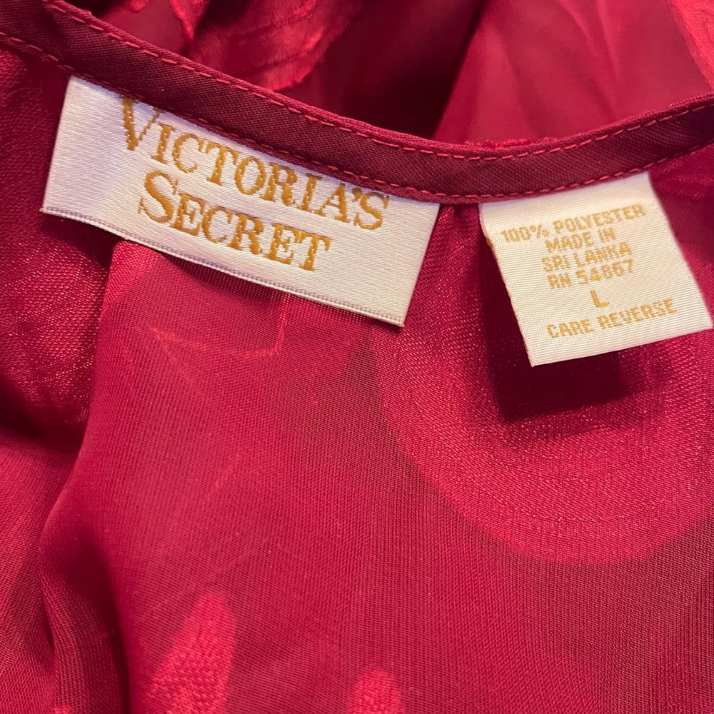 FLAWS Vintage Victoria's Secret Gold Label Sheer Satin 3 Piece Set Robe Large - Picture 12 of 16